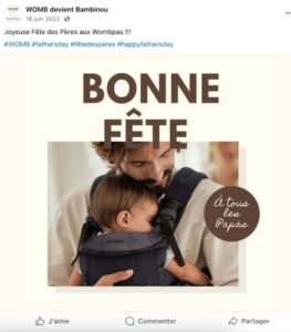 Exemple de post Facebook pour commerçants suivant les marronniers