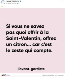 Exemple de post Facebook humoristique pour commerçants