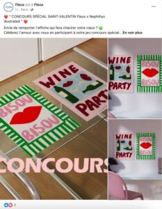 Exemple de post Facebook annonçant un jeu-concours pour commerçants